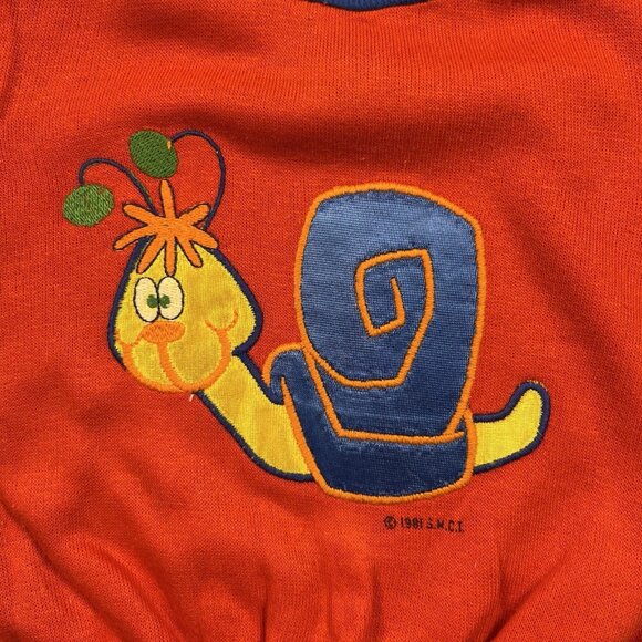 Vintage Krazy Kritters Baby Sweater Sweatshirt Red Snail Applique 24 Months - Picture 10 of 16
